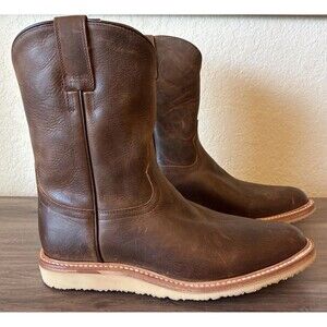 NWOB Rhodes Roper Western Cowboy Boots, Leather Brown Men's Size 10.5 M